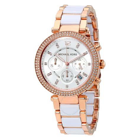 michael kors parker watch white|Michael Kors women's parker watch.